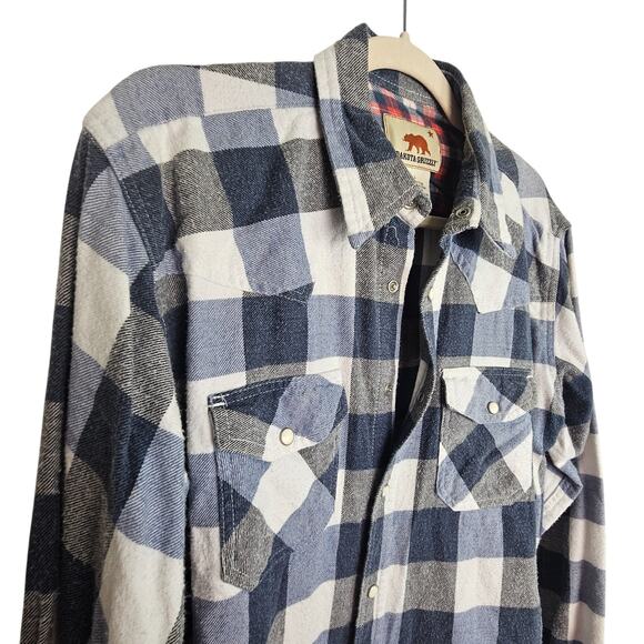 Dakota Grizzly Mens Flannel Shirt Western Snap Front Sz L Buffalo Check Gorpcore - Picture 5 of 6